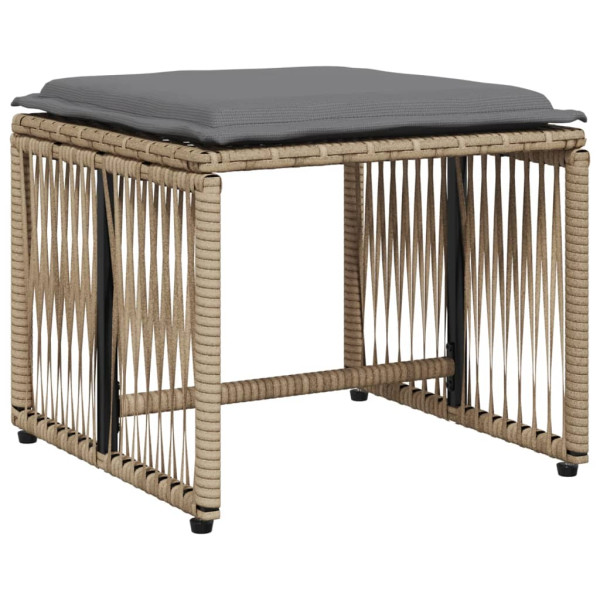 Set comedor de jardín 7 pzas con cojines ratán sintético beige M 4