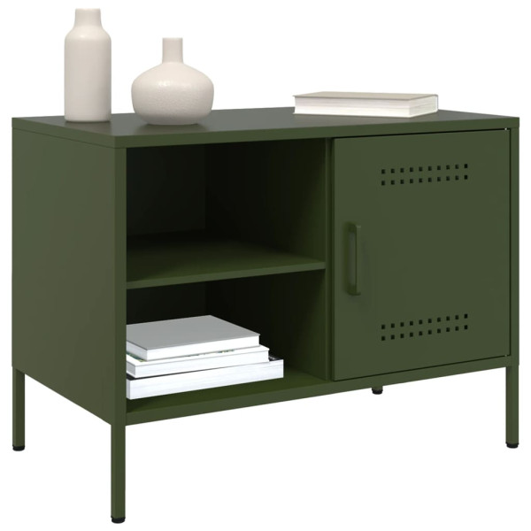 Muebles de TV 2 piezas acero verde oliva 68x39x50.5 cm M 4