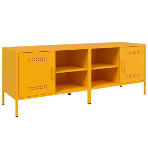 Móveis de TV 2 pcs 68x39x50.5 cm aço amarelo mostarda H