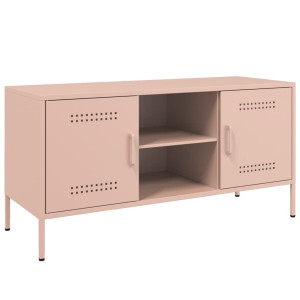 Mueble de TV de acero rosa 100.5x39x50.5 cm H