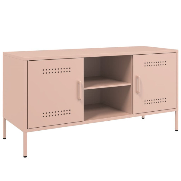 Mueble de TV de acero rosa 100.5x39x50.5 cm M 2