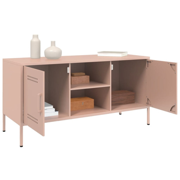 Mueble de TV de acero rosa 100.5x39x50.5 cm M 5