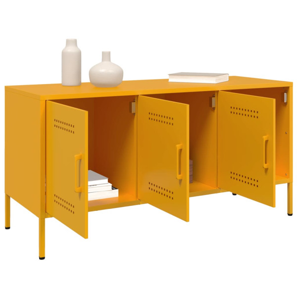 Mueble de TV de acero amarillo mostaza 100.5x39x50.5 cm M 5