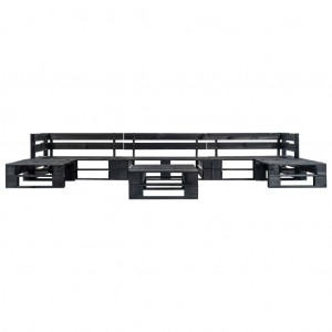 Set de muebles de palés para jardín 6 piezas madera negro H