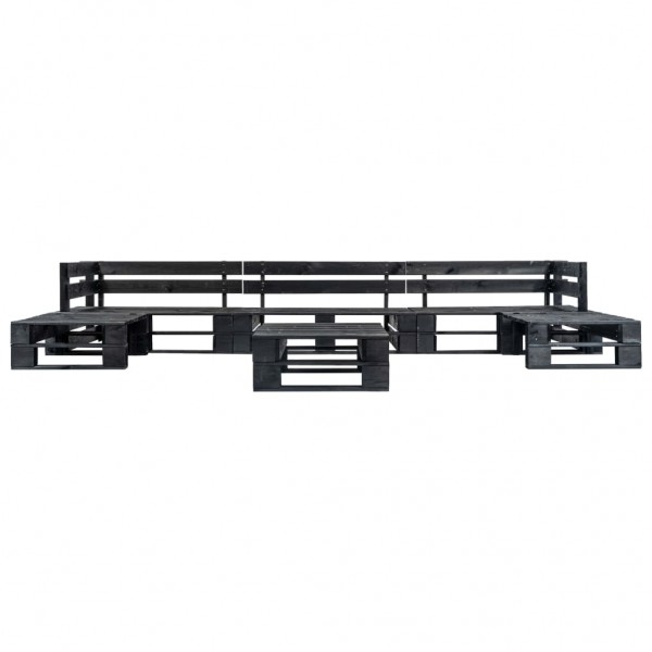 Set de muebles de palés para jardín 6 piezas madera negro M 2