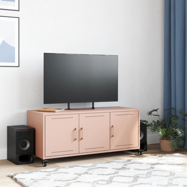Mueble para TV acero laminado en frío rosa 100.5x39x43.5 cm M 3