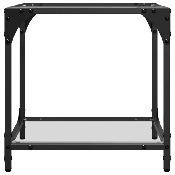 Mesas de centro c/ topo vidro transparente 2 pcs 40x40x40cm aço M 4