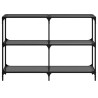 Mesa consola con superficie de vidrio negro acero 118.5x30x81cm 4
