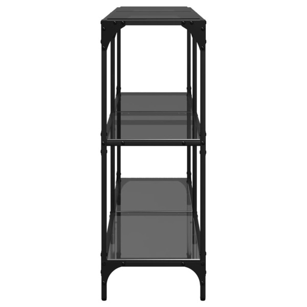Mesa consola com tampo em vidro preto 118.5x30x81 cm aço M 5