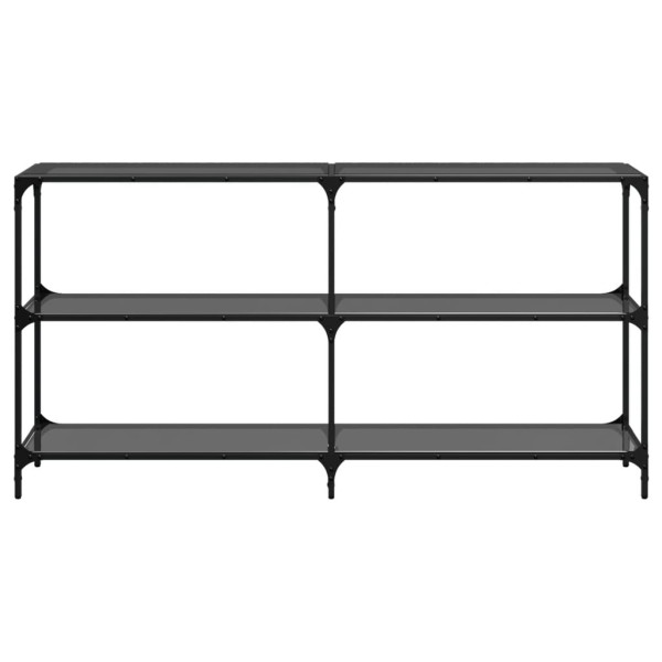 Mesa consola com tampo em vidro preto 158.5x30x81 cm aço M 4