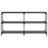 Mesa consola com tampo em vidro preto 158.5x30x81 cm aço 4