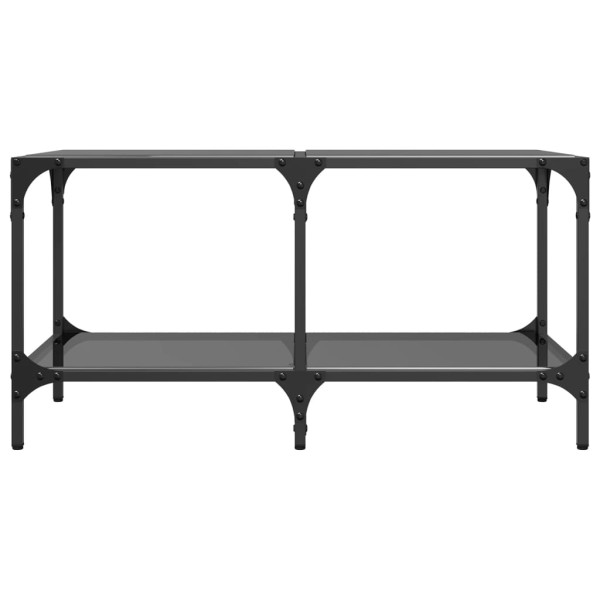 Mesa de centro com topo em vidro preto 78.5x40x40 cm aço M 4