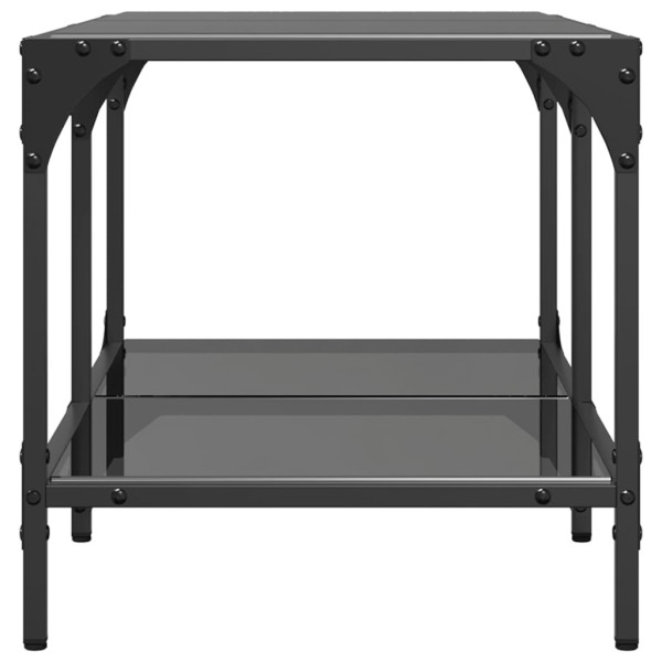 Mesa de centro com topo em vidro preto 78.5x40x40 cm aço M 5