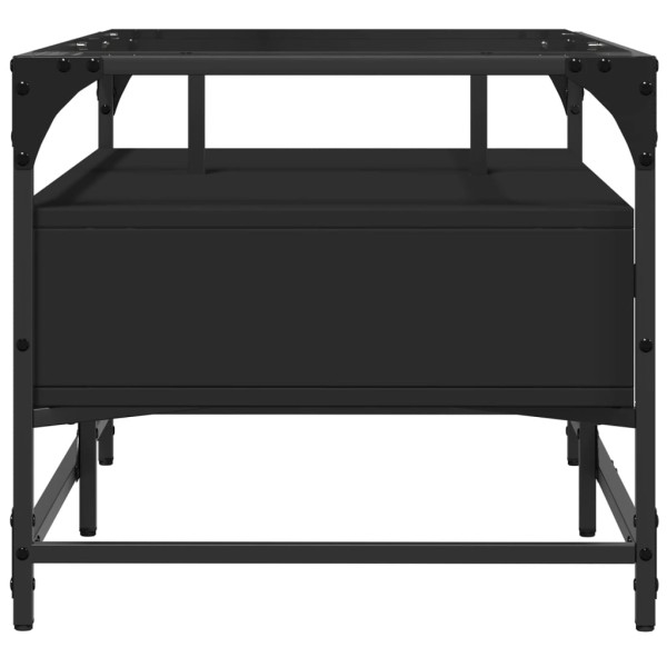 Mesa de centro superficie de vidrio acero negro 98.5x50x45 cm M 5