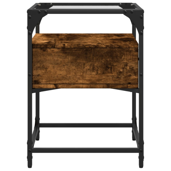 Mesa de cabeceira 40x40x55 cm derivados madeira carvalho fumado M 5