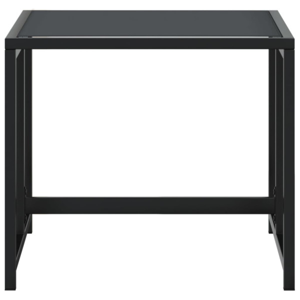 Taburetes de jardín con cojines 4 uds acero y textilene negro M 4