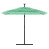 Guarda-sol de jardim com poste de aço 246x246x230 cm verde 3