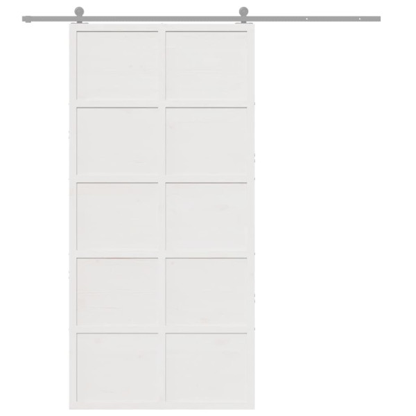 Puerta de granero madera maciza pino blanca 100x208 cm M 3