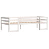 Estrutura de cama infantil 75x190 cm pinho maciço branco 2