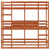 Litera triple de madera maciza de pino marrón cera 90x190 cm 5