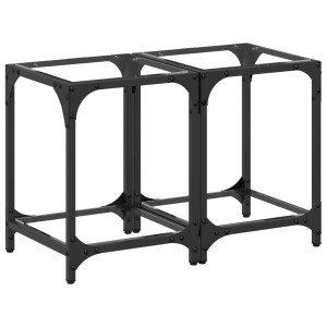 Mesas de centro c/ topo vidro transparente 2 pcs 30x30x40cm aço H