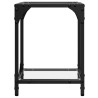 Mesas de centro c/ topo vidro transparente 2 pcs 30x30x40cm aço 5