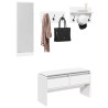 Set de muebles de recibidor 4 pzas madera de ingeniería blanco 1