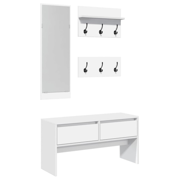 Set de muebles de recibidor 4 pzas madera de ingeniería blanco M 2