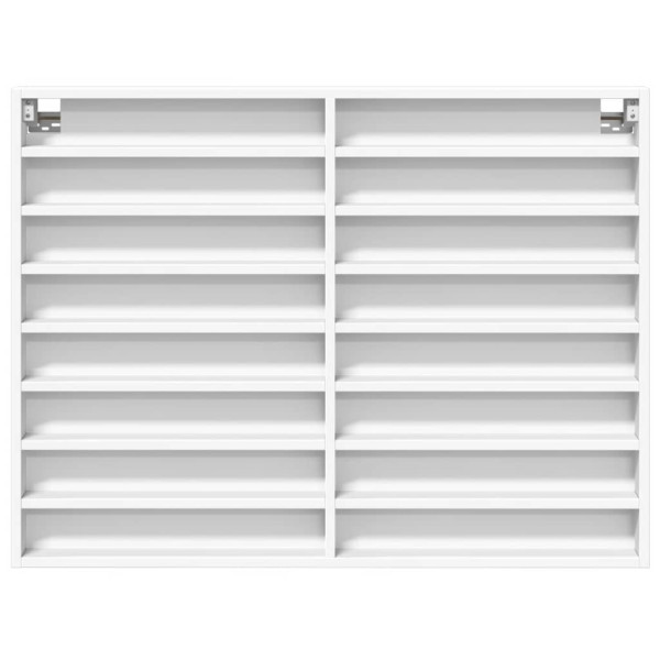 Vitrina de madera ingeniería blanca 100x8.5x75 cm M 4