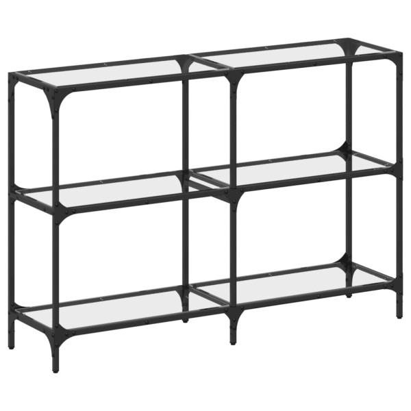 Mesa consola com tampo em vidro transparente 118.5x30x81 cm aço M 2