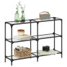 Mesa consola com tampo em vidro transparente 118.5x30x81 cm aço 3