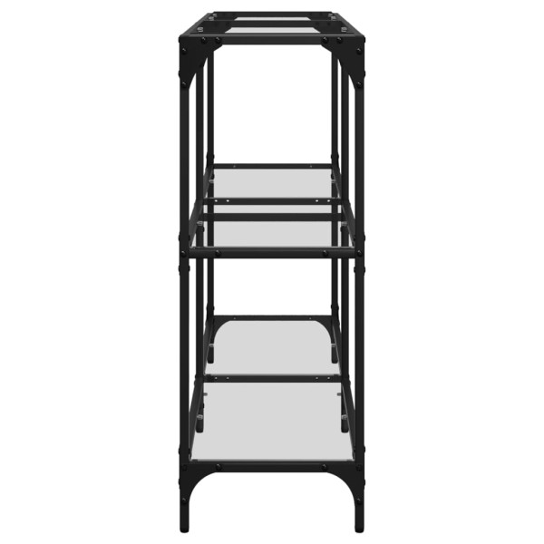 Mesa consola com tampo em vidro transparente 118.5x30x81 cm aço M 5