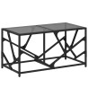 Mesa de centro acero superficie de vidrio negra 78.5x40x41cm 2