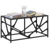 Mesa de centro acero superficie de vidrio negra 78.5x40x41cm 3