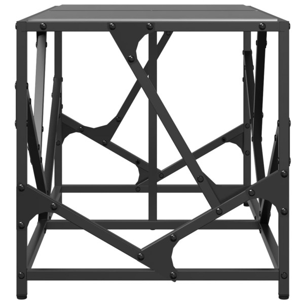 Mesa de centro acero superficie de vidrio negra 78.5x40x41cm M 5