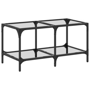 Mesa de centro superficie de vidrio acero 78.5x40x40 cm H
