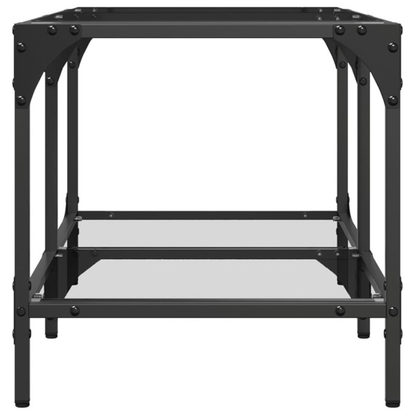 Mesa de centro c/ topo em vidro transparente 78.5x40x40 cm aço M 5