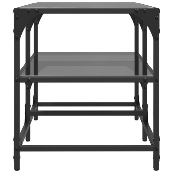 Mesa de centro superficie de vidrio acero negra 78.5x40x45 cm M 5