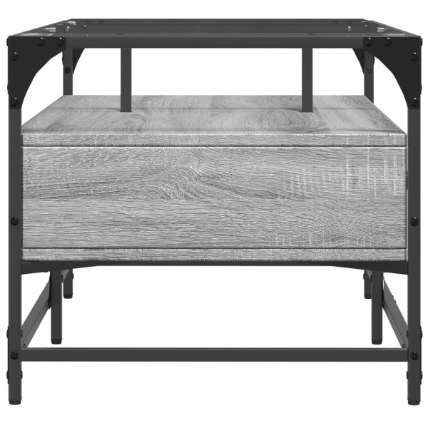 Mesa de centro tapa de vidrio acero gris Sonoma 98.5x50x45 cm M 5