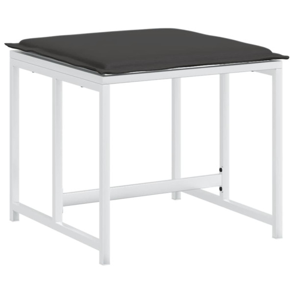 Juego de comedor de jardín 9 pzas con cojines textilene blanco M 5