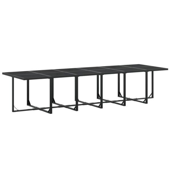 Juego de comedor de jardín 17 piezas textileno negro M 3