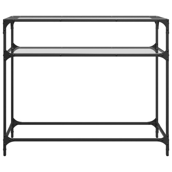 Mesa consola com tampo em vidro transparente 98x35x81 cm aço M 4