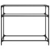Mesa consola superficie vidrio transparente acero 98x35x81 cm 4