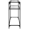 Mesa consola com tampo em vidro transparente 98x35x81 cm aço 5