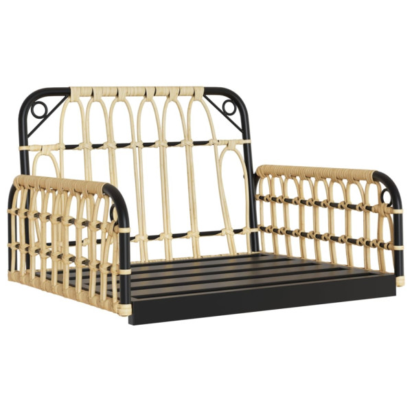 Cadeira de baloiço com almofadões 63x58x39 cm vime PE e aço M 5