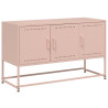Mueble para TV de acero rosa 100.5x39x60.5 cm 2