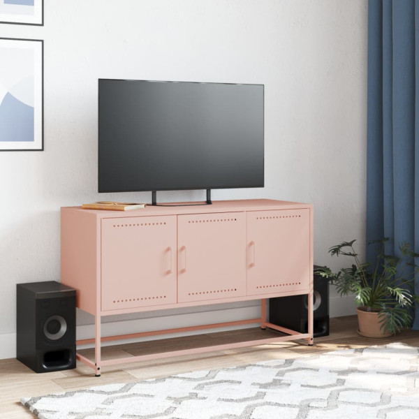 Mueble para TV de acero rosa 100.5x39x60.5 cm M 3