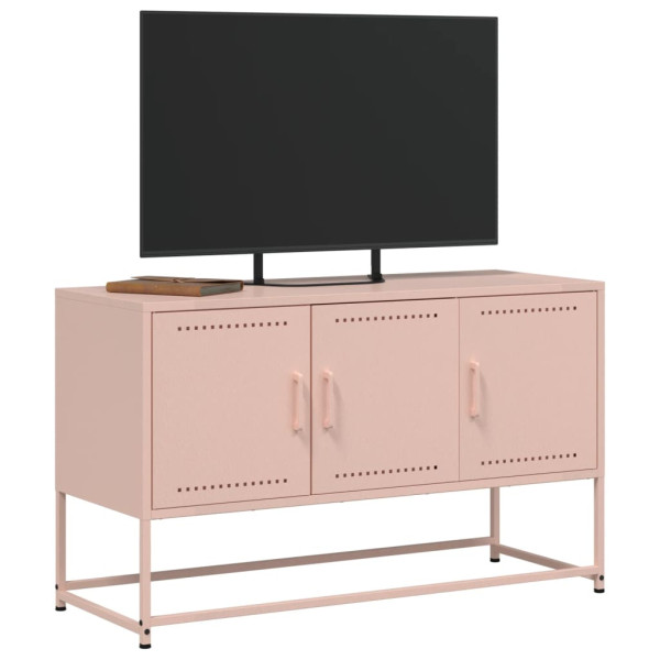 Mueble para TV de acero rosa 100.5x39x60.5 cm M 4
