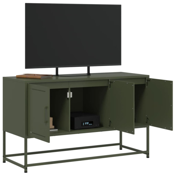 Mueble para TV de acero verde oliva 100.5x39x60.5 cm M 5