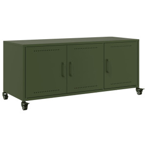 Móvel de TV 100.5x39x43.5 cm aço verde-azeitona H